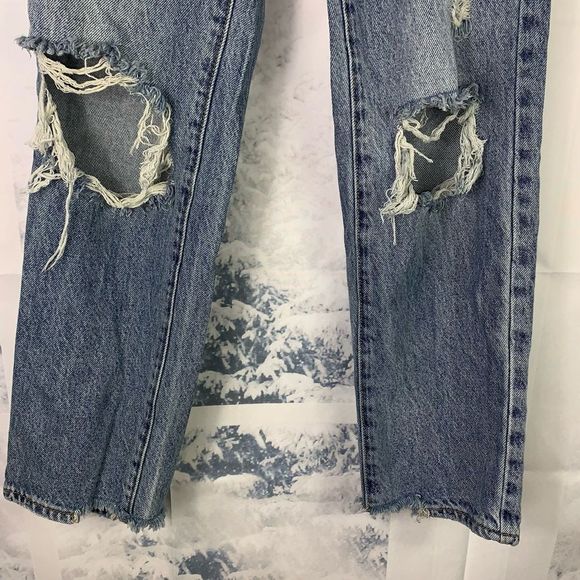PacSun 100% Cotton High Rise Straight Distressed Jeans - Picture 5 of 16